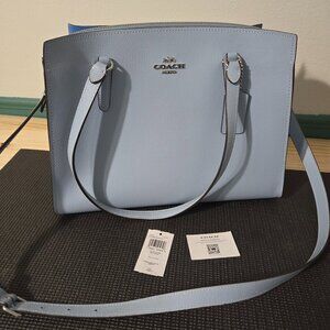 Coach Tatum Carryall - Powder Blue & Silver